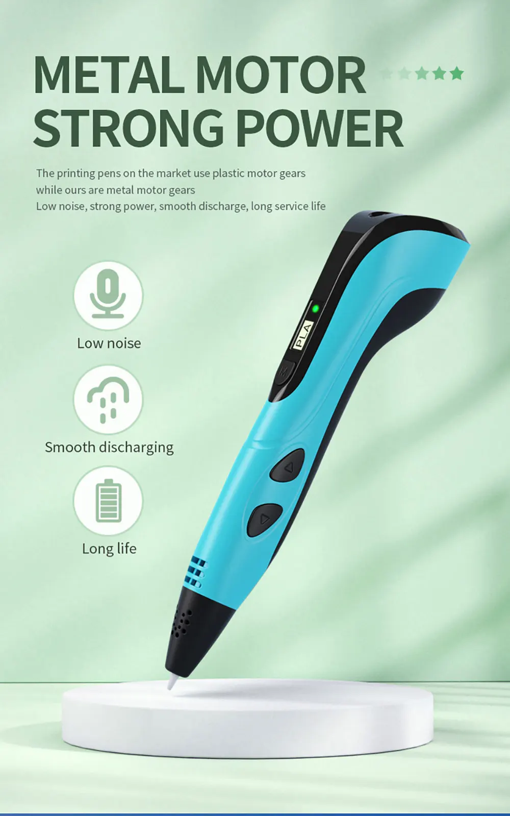 New Children's 3D Pen 3D Printing Pen with LCD Screen 200M PLA and Power Adapter Travel Case Christmas Birthday Gift for Kids