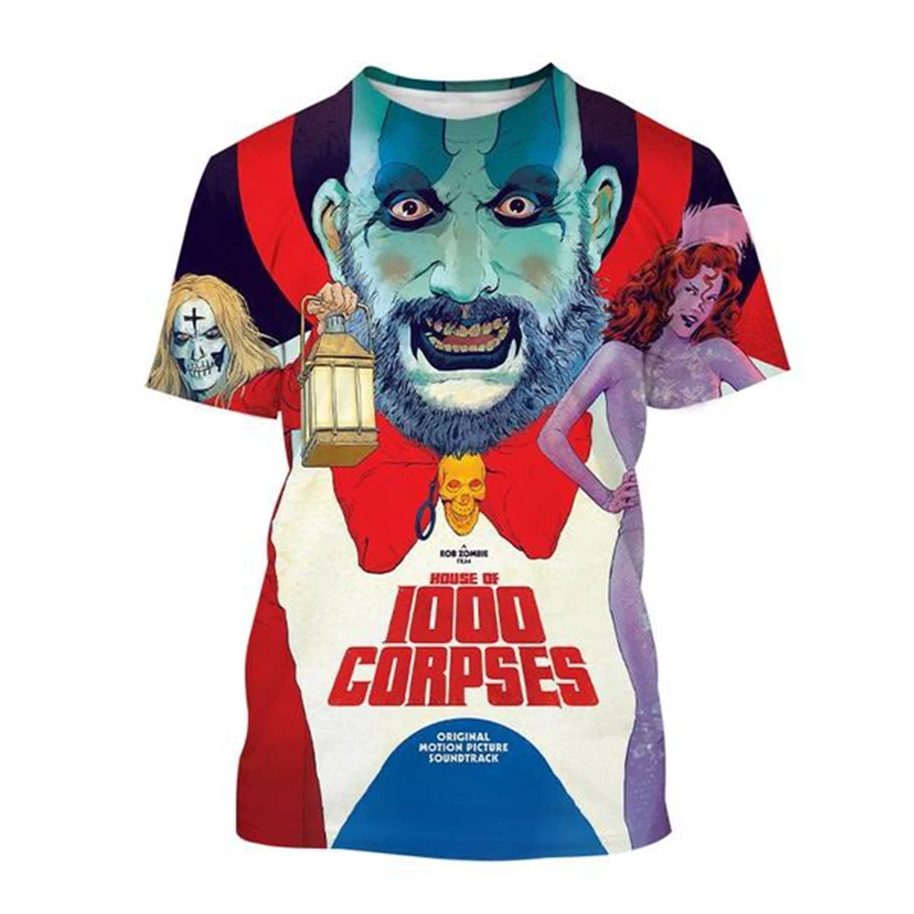 2024 Hot Sale Captain Spaulding Funny 3D Print T-Shirt House of 1000 Corpses Men's Fashion Hip Hop Harajuku T shirt Streetwear