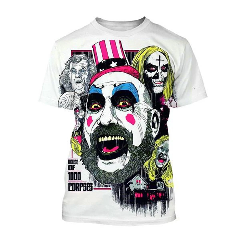 2024 Hot Sale Captain Spaulding Funny 3D Print T-Shirt House of 1000 Corpses Men's Fashion Hip Hop Harajuku T shirt Streetwear