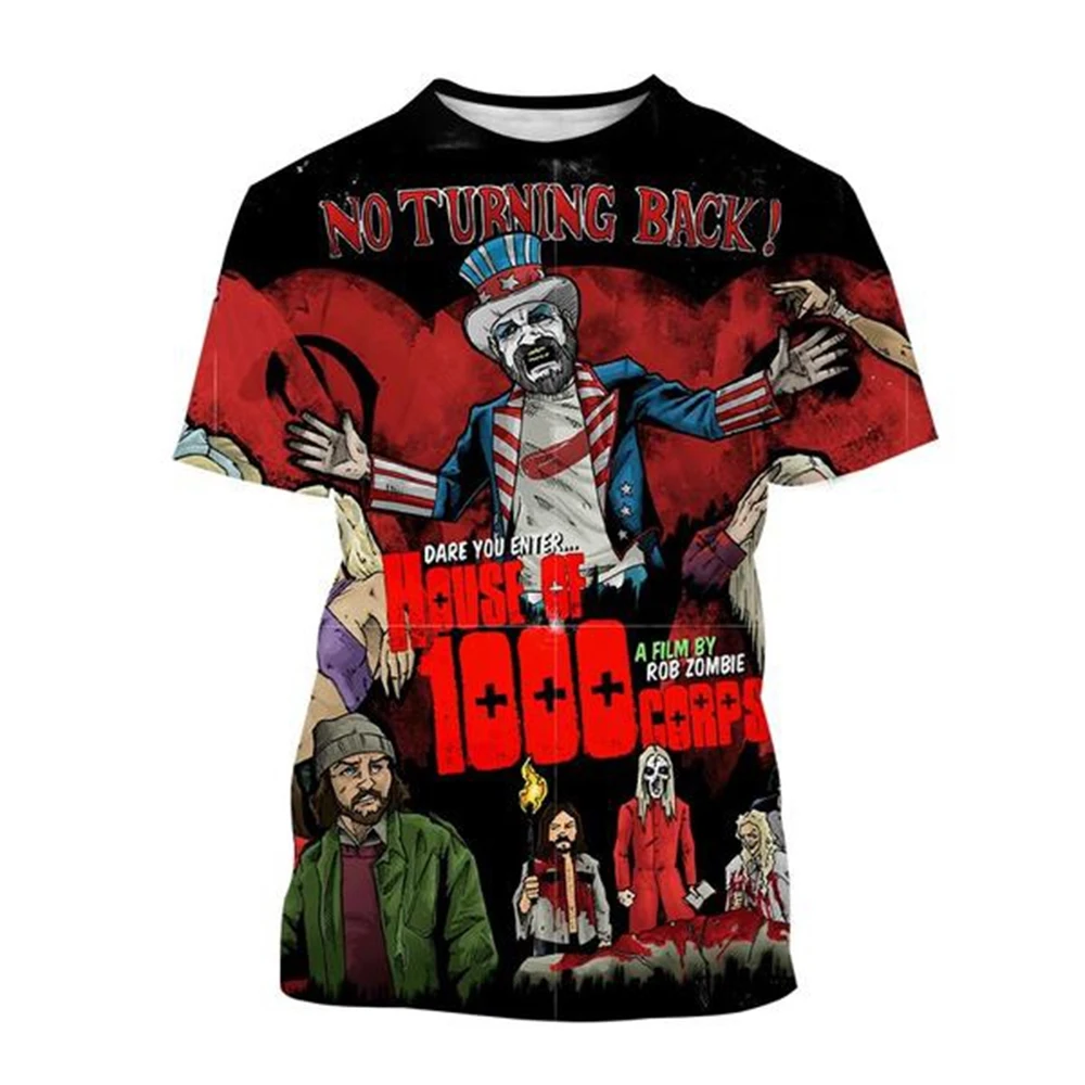 2024 Hot Sale Captain Spaulding Funny 3D Print T-Shirt House of 1000 Corpses Men's Fashion Hip Hop Harajuku T shirt Streetwear