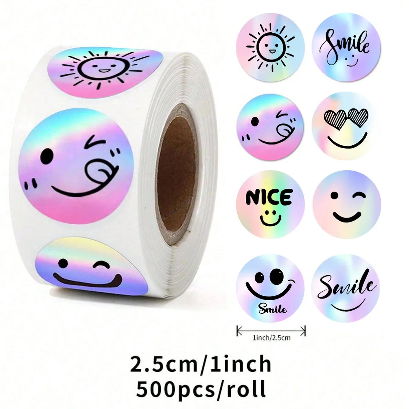 100-500pcs Rainbow Laser Thank You for Supporting My Small Business Stickers Gift Envelope Sealing Shipping Mail Labels 1inch