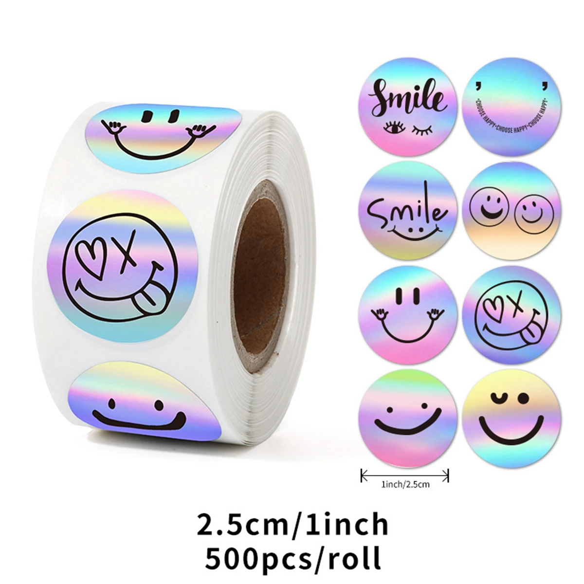 100-500pcs Rainbow Laser Thank You for Supporting My Small Business Stickers Gift Envelope Sealing Shipping Mail Labels 1inch