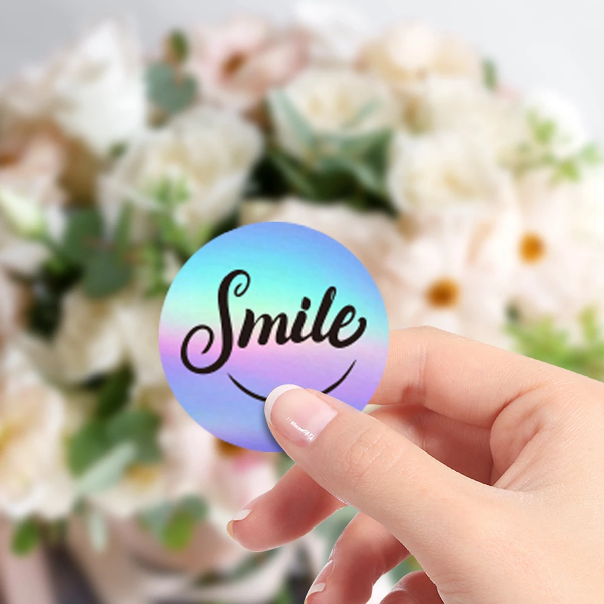 100-500pcs Rainbow Laser Thank You for Supporting My Small Business Stickers Gift Envelope Sealing Shipping Mail Labels 1inch