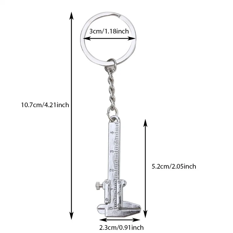 Fashion Creative Vernier Caliper Keychain For Man Woman Jewelry Accessories Christmas Gift Portable Gadget Model Tool Keychain
