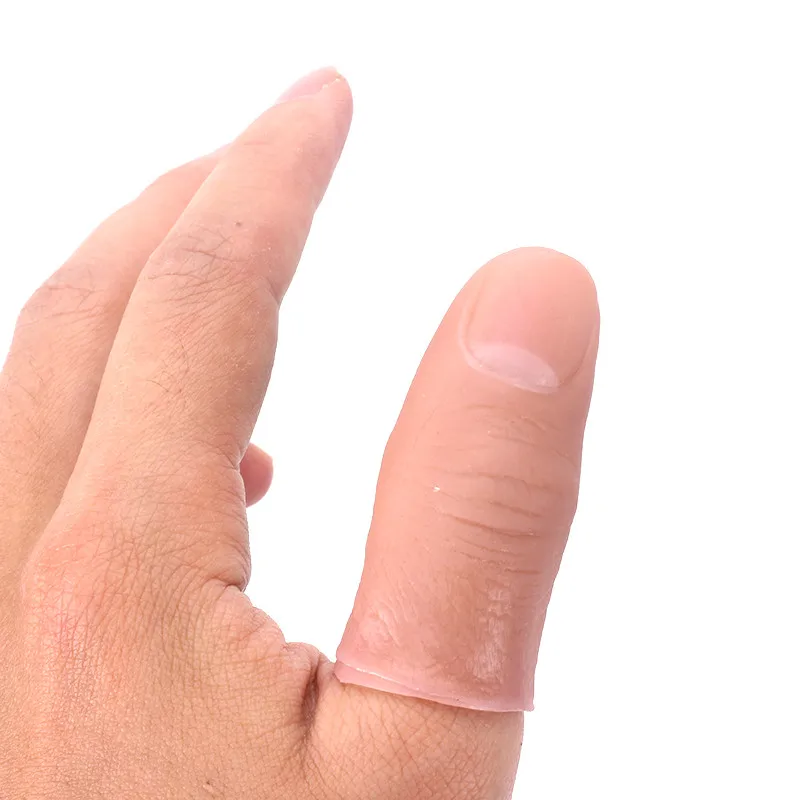 3PCS Novel Funny Magic Toys Party Prank Soft Thumb Tip Fake Finger Magic Trick Close Up Vanish Appearing Finger Trick Props