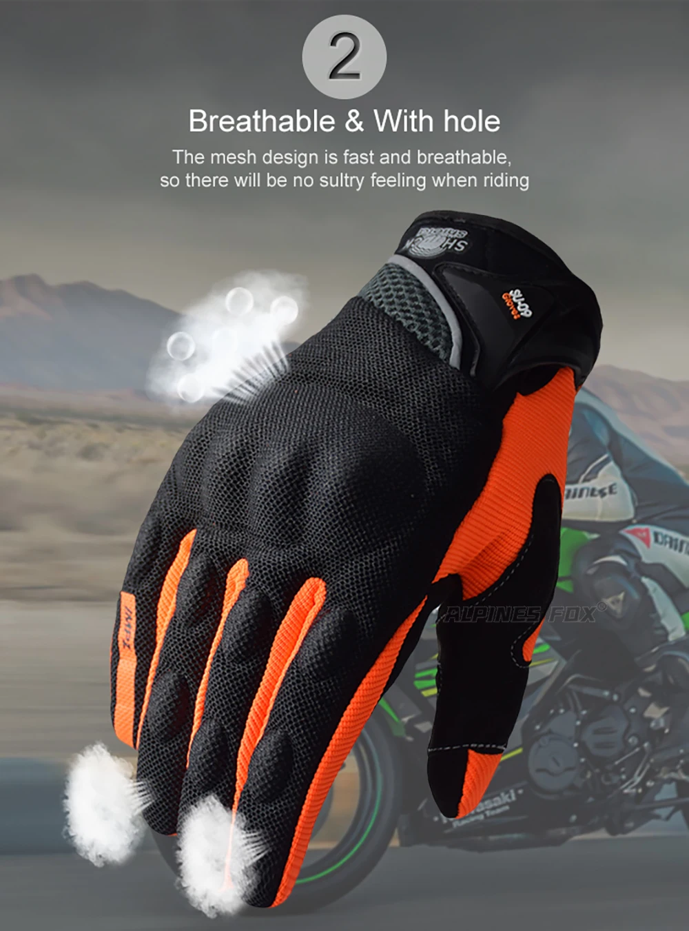 Suomy Summer Breathable Full Finger Motorcycle Gloves Wear-resistant Touch Screen Moto Biker Gloves Motocross Racing Luvas Moto