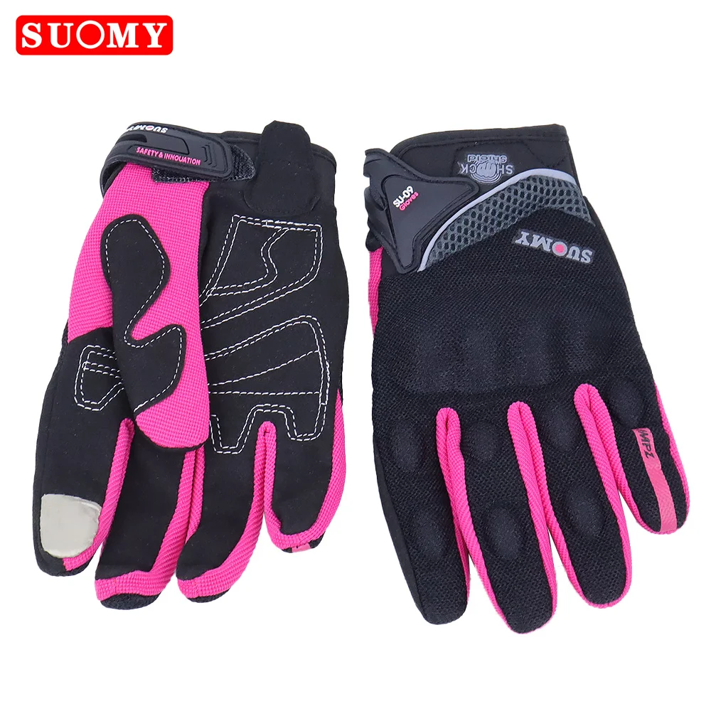 Suomy Summer Breathable Full Finger Motorcycle Gloves Wear-resistant Touch Screen Moto Biker Gloves Motocross Racing Luvas Moto