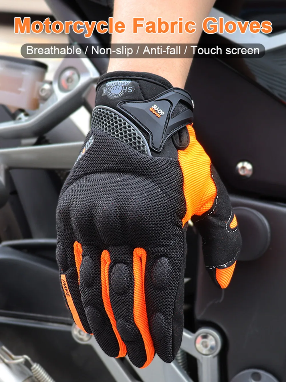 Suomy Summer Breathable Full Finger Motorcycle Gloves Wear-resistant Touch Screen Moto Biker Gloves Motocross Racing Luvas Moto