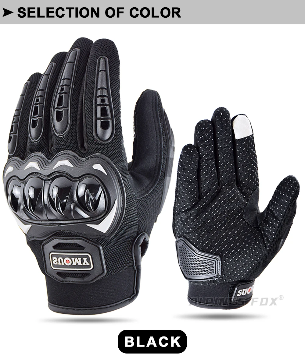 Suomy Summer Breathable Full Finger Motorcycle Gloves Wear-resistant Touch Screen Moto Biker Gloves Motocross Racing Luvas Moto