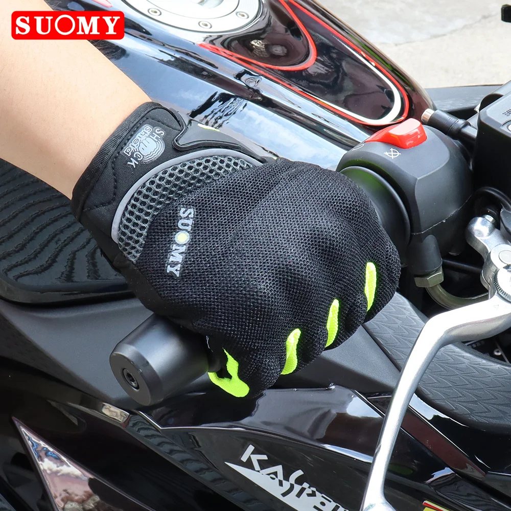 Suomy Summer Breathable Full Finger Motorcycle Gloves Wear-resistant Touch Screen Moto Biker Gloves Motocross Racing Luvas Moto