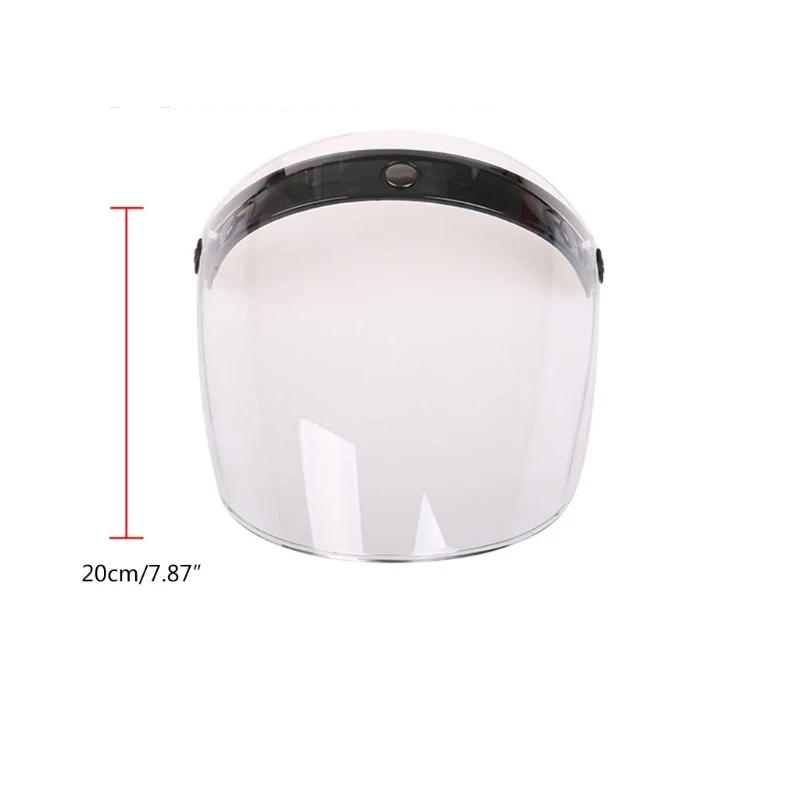 Universal 3-Snap Open Face Helmet Visor 3/4 Helmet Visor for Scratch Resistant UV Protected