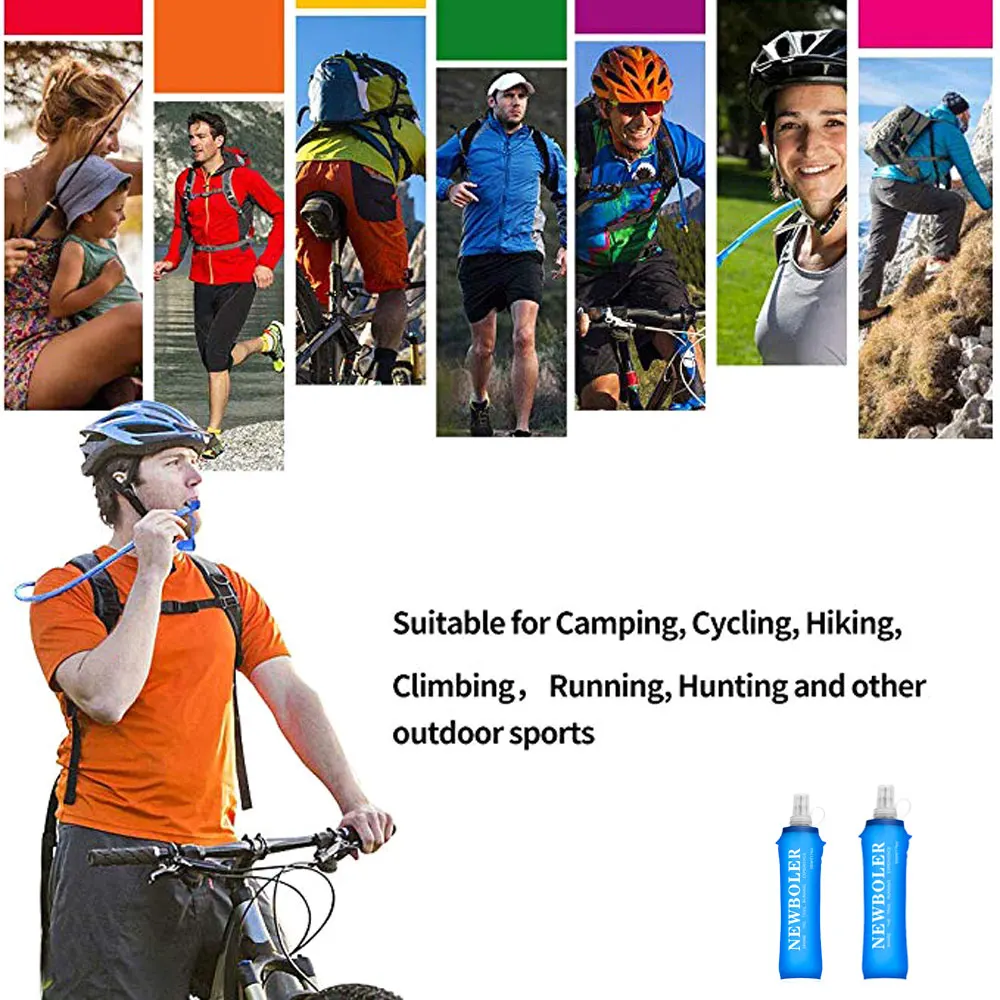 750ML Water Bottle TPU Folding Soft Flask Sport Water Bottle Water Bag Collapsible Water Bottle Running Camping Hiking