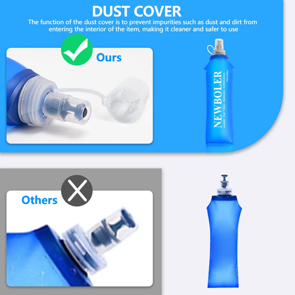 750ML Water Bottle TPU Folding Soft Flask Sport Water Bottle Water Bag Collapsible Water Bottle Running Camping Hiking