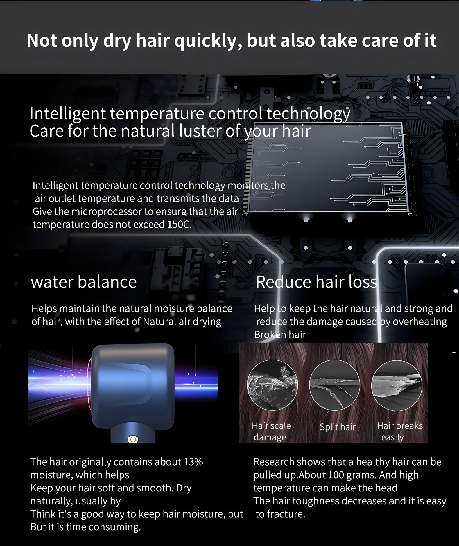 1600W High Power Negative Ion Hair Stylist Barbershop Special Silent Blower Constant Temperature Hair Care