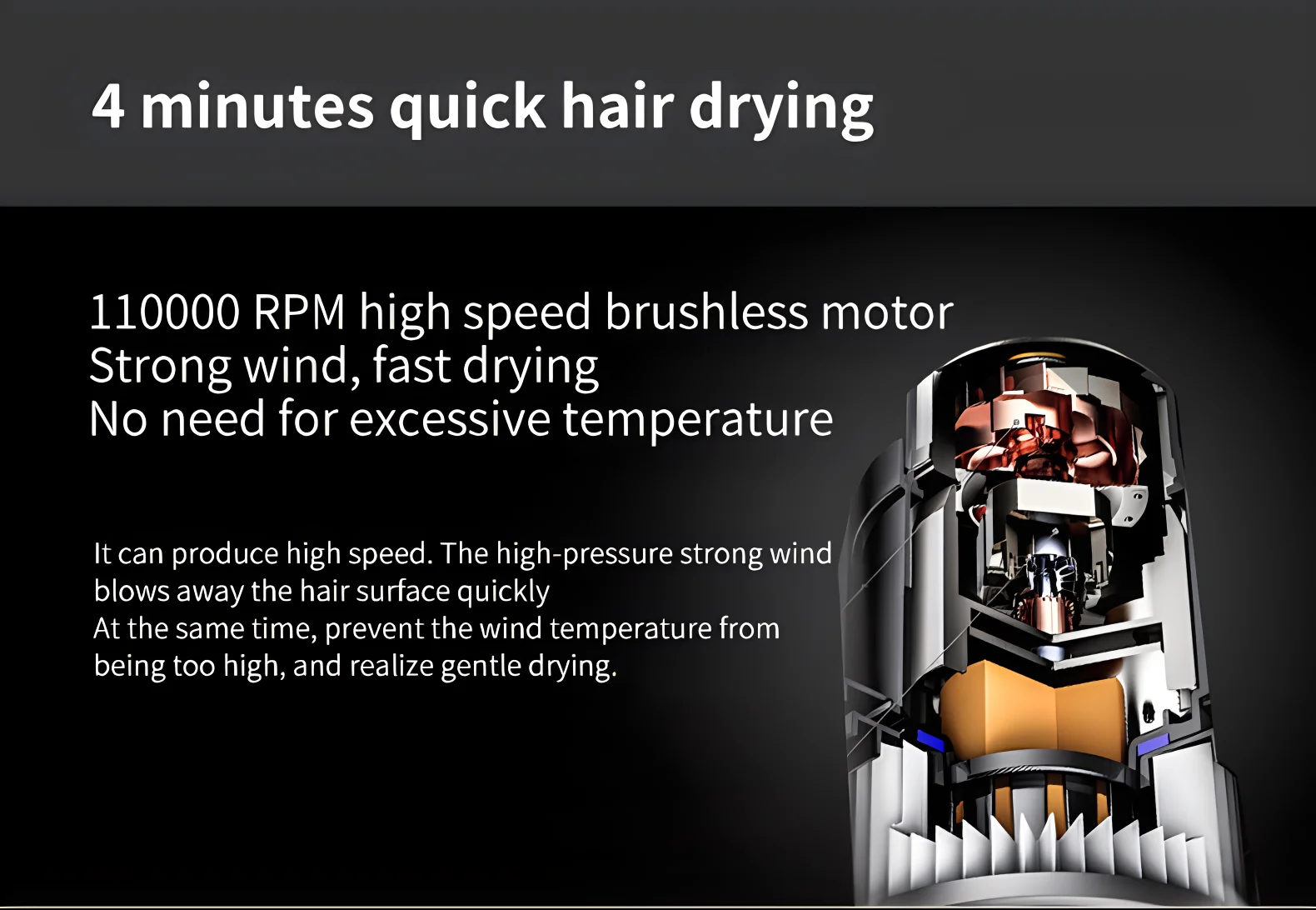 1600W High Power Negative Ion Hair Stylist Barbershop Special Silent Blower Constant Temperature Hair Care