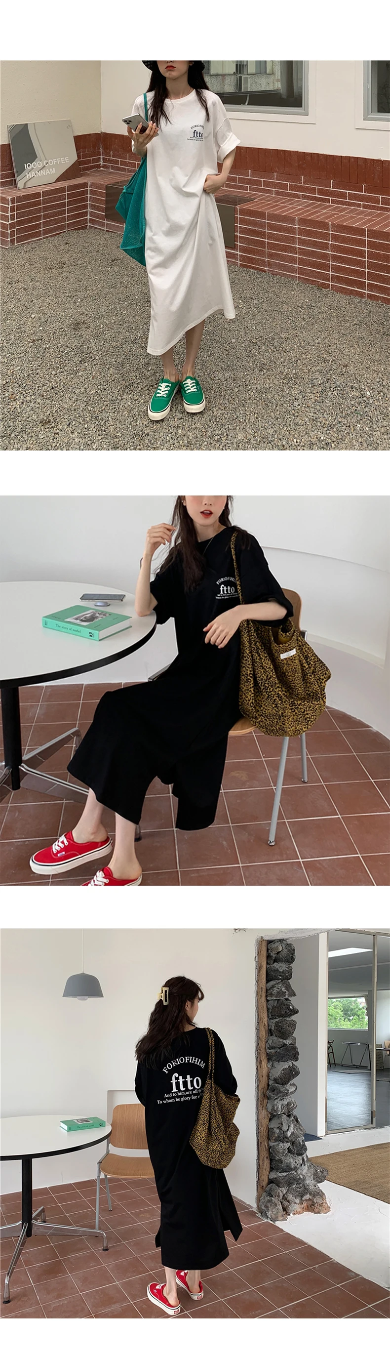 Style Baby 1+1 (2 Piece Set) Summer Women's Lettering Overfit Short Sleeve Dress Op1442