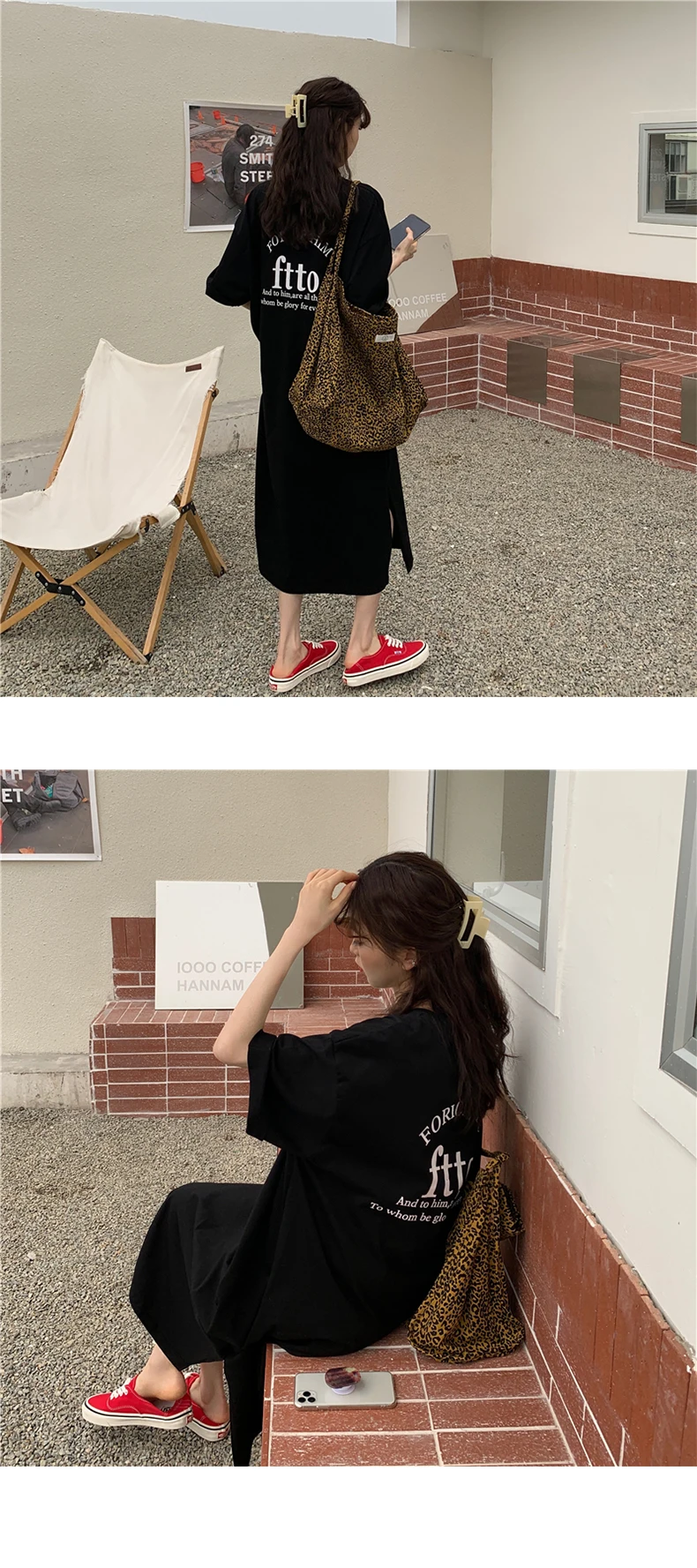 Style Baby 1+1 (2 Piece Set) Summer Women's Lettering Overfit Short Sleeve Dress Op1442