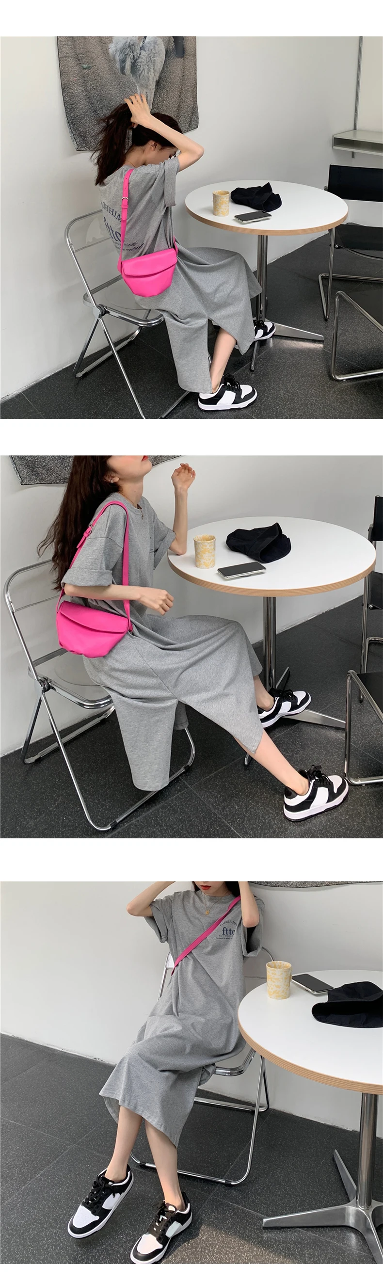 Style Baby 1+1 (2 Piece Set) Summer Women's Lettering Overfit Short Sleeve Dress Op1442