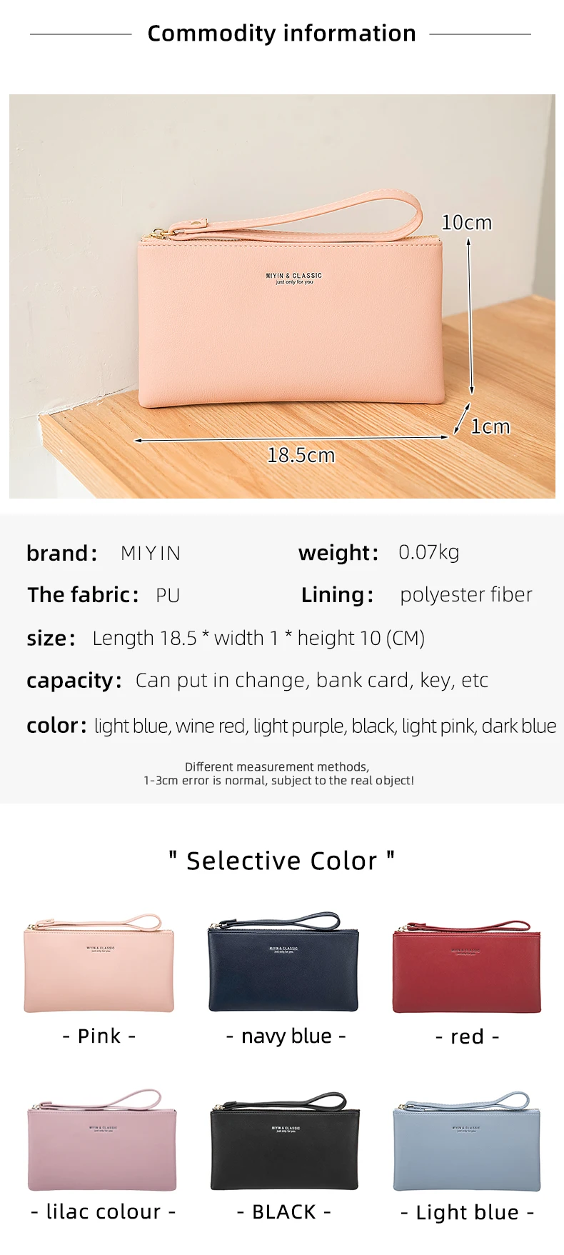New Minimalist Zipper Coin Wallet High-Quality PU Leather Credit Card Phone Storage Bag Ultra-Thin Women's Long Wallet Handbag