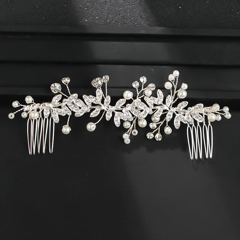 New Crystal Flower Headband Ribbon Bow Hairband for Bride Wedding Hair Accessories Pearl Head Flower Headbands Women Headwear