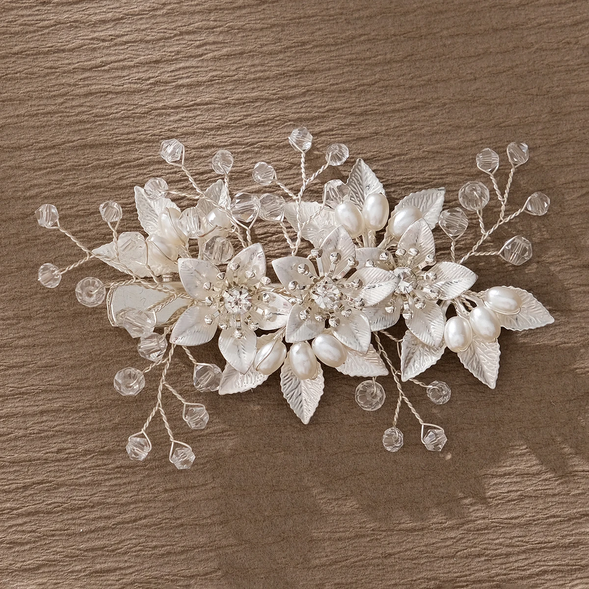 Pearl Rhinestone Flower Bridal Hair Clip Headpiece Luxury & Elegance Floral Comb Wedding Jewellry Accessories Bridesmaid Favours