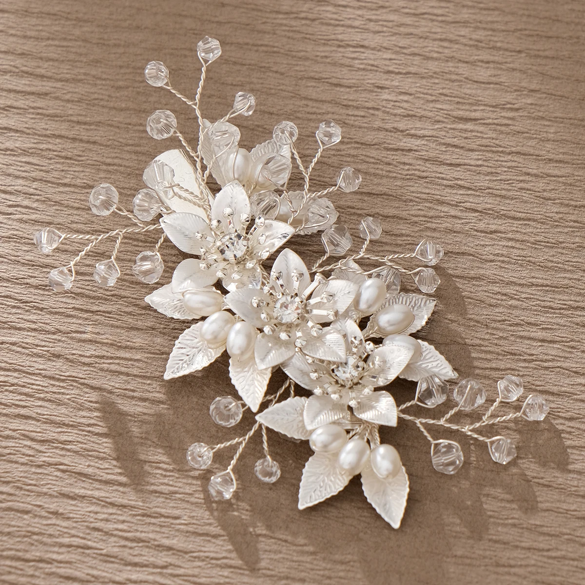 Pearl Rhinestone Flower Bridal Hair Clip Headpiece Luxury & Elegance Floral Comb Wedding Jewellry Accessories Bridesmaid Favours