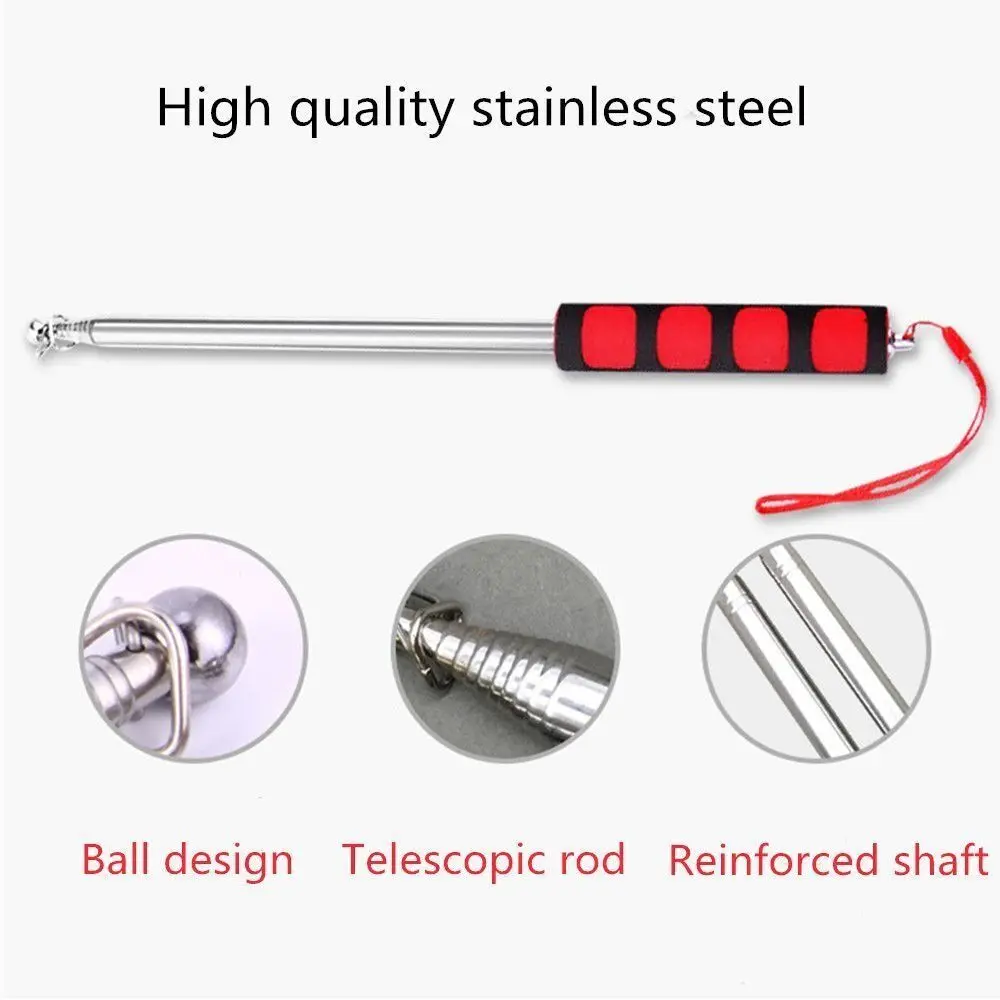 1pcs Flexible Handle Flagpole Stainless Steel Telescopic Tour Guide Banner Flagstaff Teaching Stick Teacher Pointer