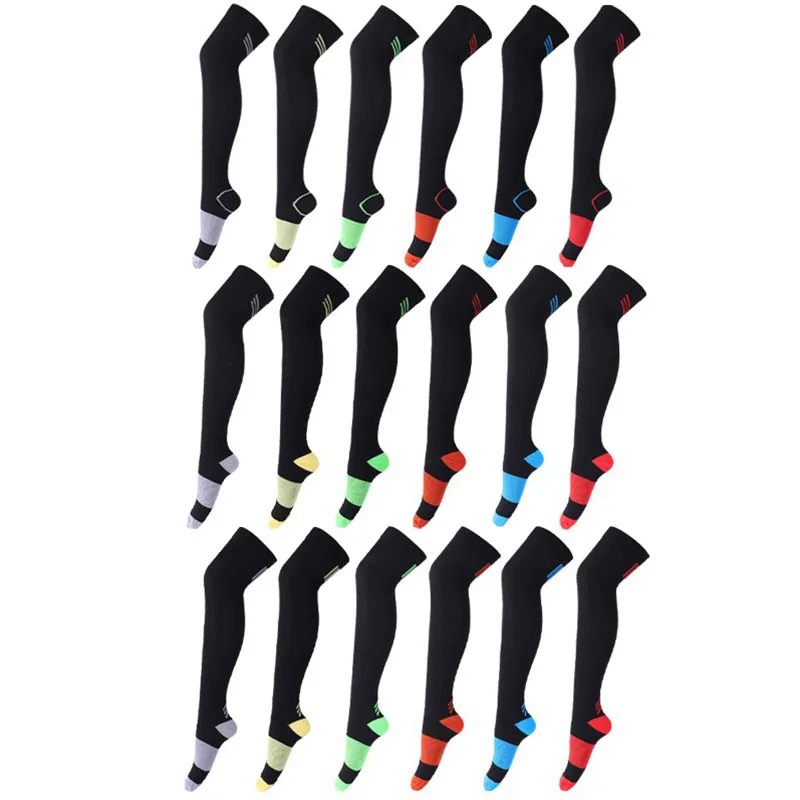 1 Pair Style Random Over Knee Running Men Women Compression Socks For Football Anti Fatigue Pain Relief Compression Socks Unisex