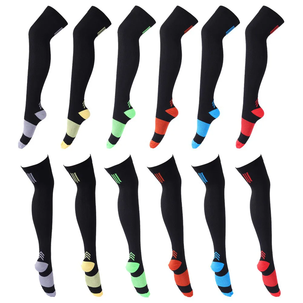 1 Pair Style Random Over Knee Running Men Women Compression Socks For Football Anti Fatigue Pain Relief Compression Socks Unisex