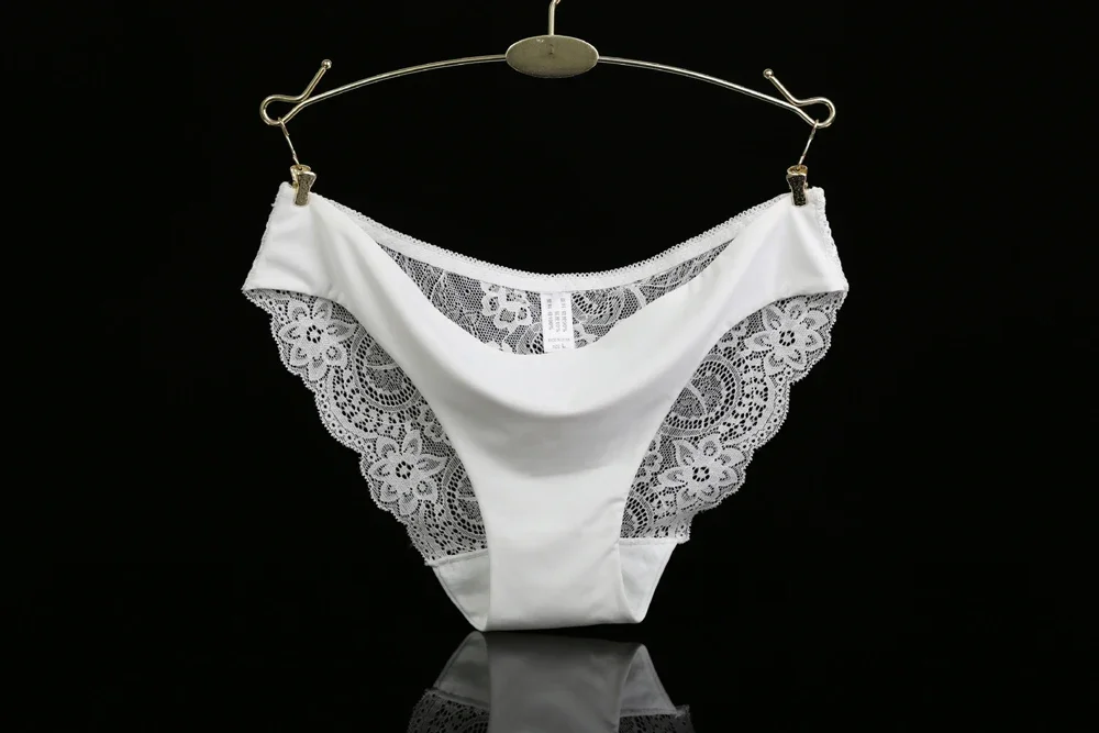 S-2XL!!! Seamless Low-Rise Lace Panties for Women, Breathable Cotton Underwear, Hollow, Splicing, Girls' Sexy Briefs