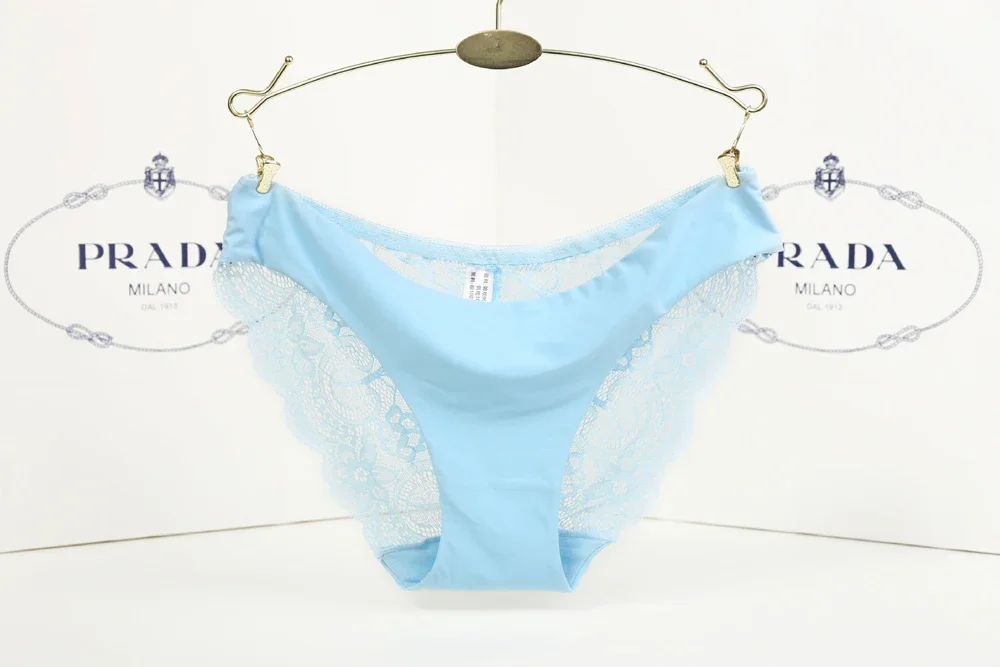 S-2XL!!! Seamless Low-Rise Lace Panties for Women, Breathable Cotton Underwear, Hollow, Splicing, Girls' Sexy Briefs