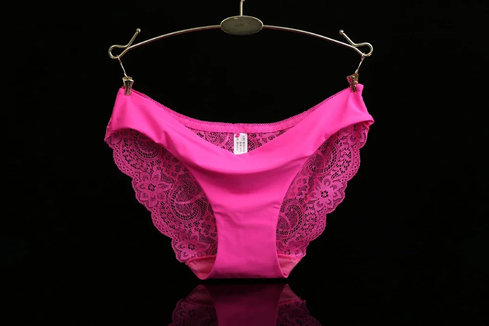 S-2XL!!! Seamless Low-Rise Lace Panties for Women, Breathable Cotton Underwear, Hollow, Splicing, Girls' Sexy Briefs