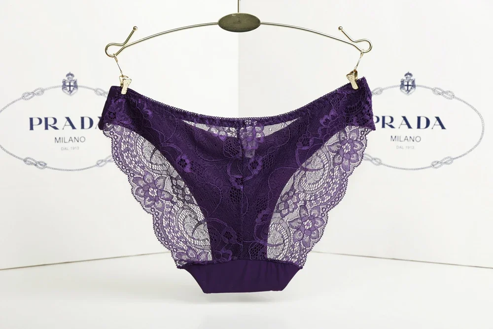 S-2XL!!! Seamless Low-Rise Lace Panties for Women, Breathable Cotton Underwear, Hollow, Splicing, Girls' Sexy Briefs