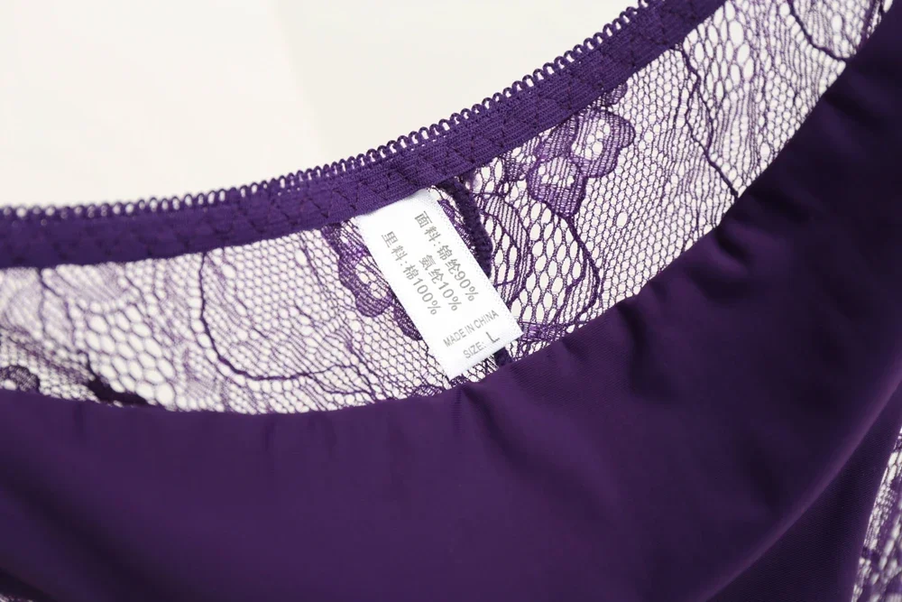 S-2XL!!! Seamless Low-Rise Lace Panties for Women, Breathable Cotton Underwear, Hollow, Splicing, Girls' Sexy Briefs