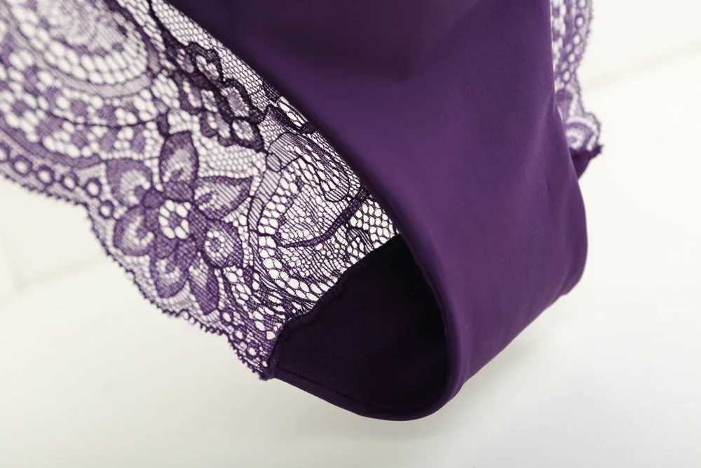 S-2XL!!! Seamless Low-Rise Lace Panties for Women, Breathable Cotton Underwear, Hollow, Splicing, Girls' Sexy Briefs