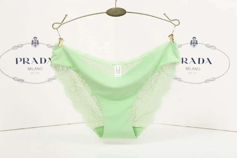 S-2XL!!! Seamless Low-Rise Lace Panties for Women, Breathable Cotton Underwear, Hollow, Splicing, Girls' Sexy Briefs