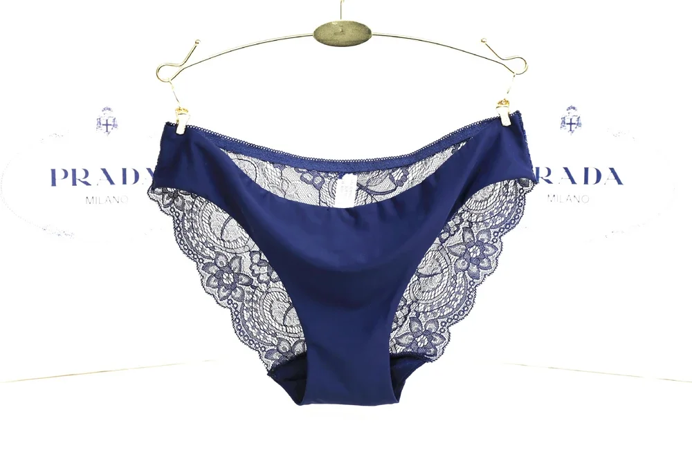 S-2XL!!! Seamless Low-Rise Lace Panties for Women, Breathable Cotton Underwear, Hollow, Splicing, Girls' Sexy Briefs
