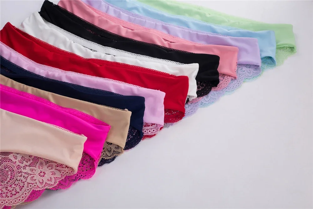 S-2XL!!! Seamless Low-Rise Lace Panties for Women, Breathable Cotton Underwear, Hollow, Splicing, Girls' Sexy Briefs
