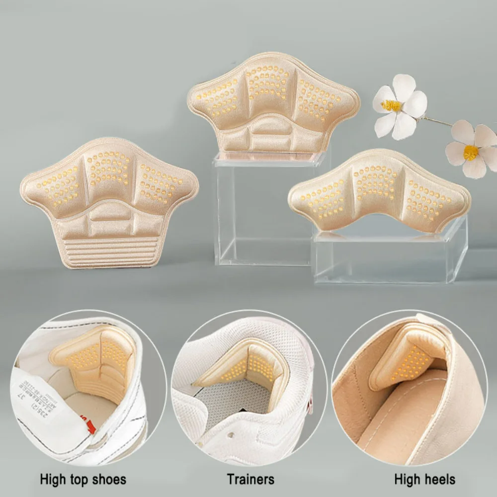 4Pcs Heel Stickers Heel Protectors Sneaker Shrinking Size Insoles Anti-wear Feet Shoe Pads Adjust Size High Heel Cushion Inserts