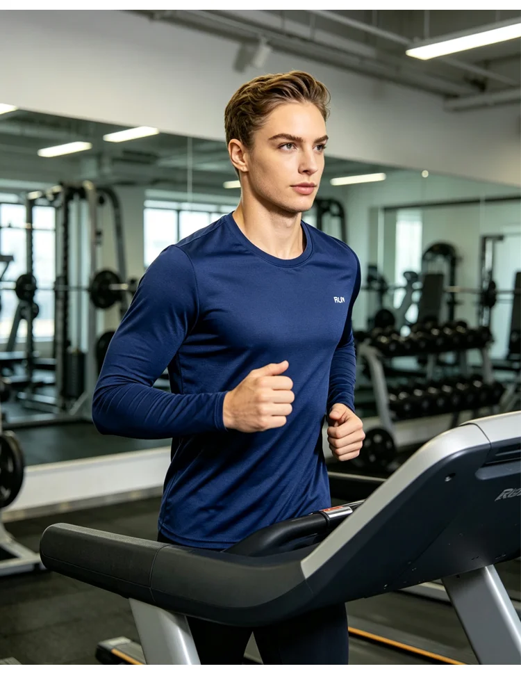 Summer Ice Silk Long Sleeve T-Shirt Men 2026 New Quick Dry Breathable Air Conditioning Outdoor Sun Protection Running Outer Wear