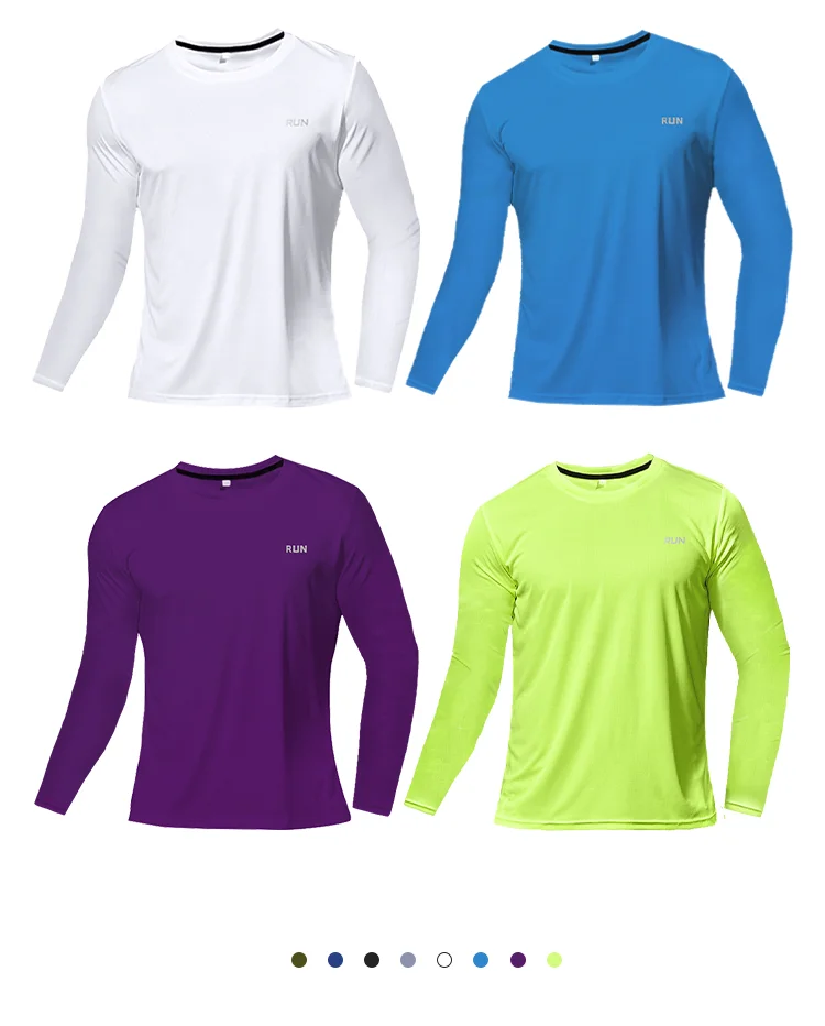 Summer Ice Silk Long Sleeve T-Shirt Men 2026 New Quick Dry Breathable Air Conditioning Outdoor Sun Protection Running Outer Wear