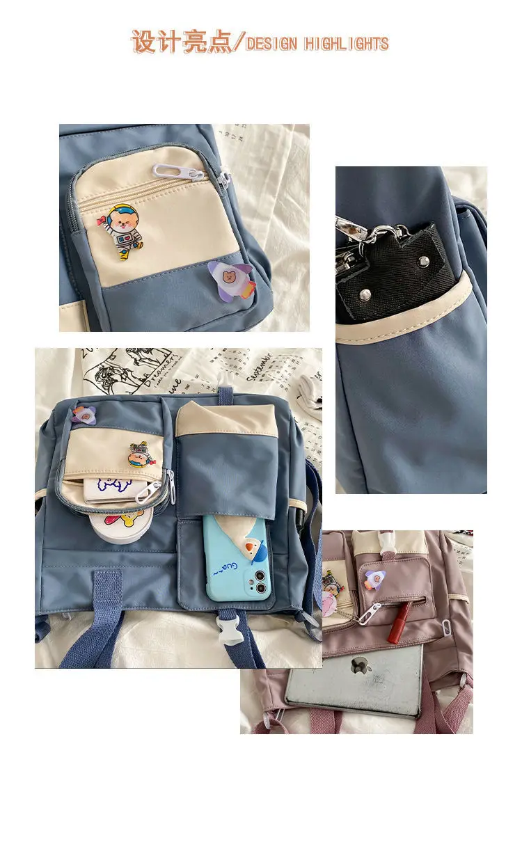 Waterproof Canvas Women Handbags Shoulder Bag Nylon Ladies Messenger Bag Oxford Crossbody Bags Tote Book Bags for Girls Satchels