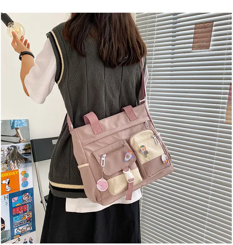 Waterproof Canvas Women Handbags Shoulder Bag Nylon Ladies Messenger Bag Oxford Crossbody Bags Tote Book Bags for Girls Satchels