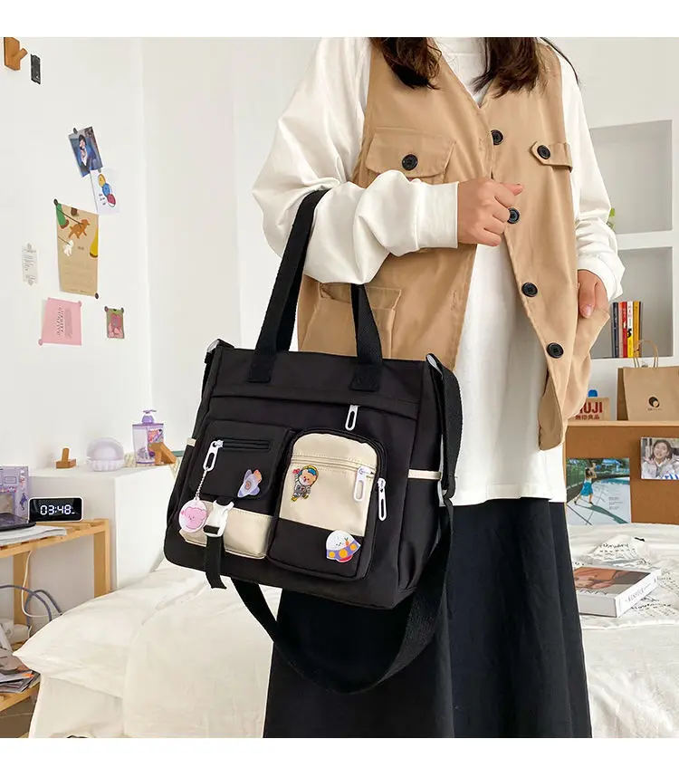 Waterproof Canvas Women Handbags Shoulder Bag Nylon Ladies Messenger Bag Oxford Crossbody Bags Tote Book Bags for Girls Satchels