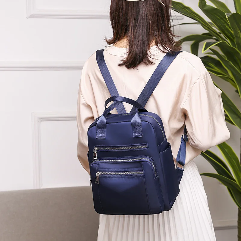 Women Backpack Travel Casual Waterproof Oxford Shoulder Bags Female Large Capacity Handbag Rucksack Black Purse School Pack