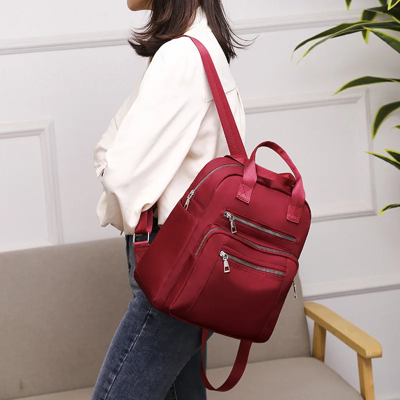 Women Backpack Travel Casual Waterproof Oxford Shoulder Bags Female Large Capacity Handbag Rucksack Black Purse School Pack