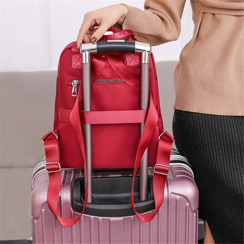 Women Backpack Travel Casual Waterproof Oxford Shoulder Bags Female Large Capacity Handbag Rucksack Black Purse School Pack