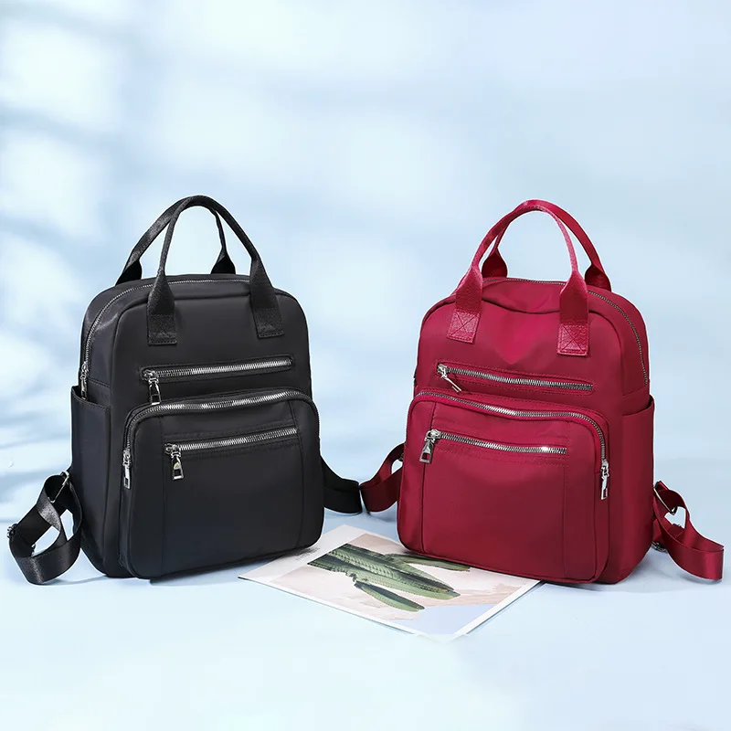 Women Backpack Travel Casual Waterproof Oxford Shoulder Bags Female Large Capacity Handbag Rucksack Black Purse School Pack