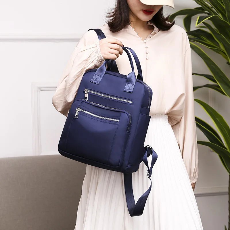 Women Backpack Travel Casual Waterproof Oxford Shoulder Bags Female Large Capacity Handbag Rucksack Black Purse School Pack