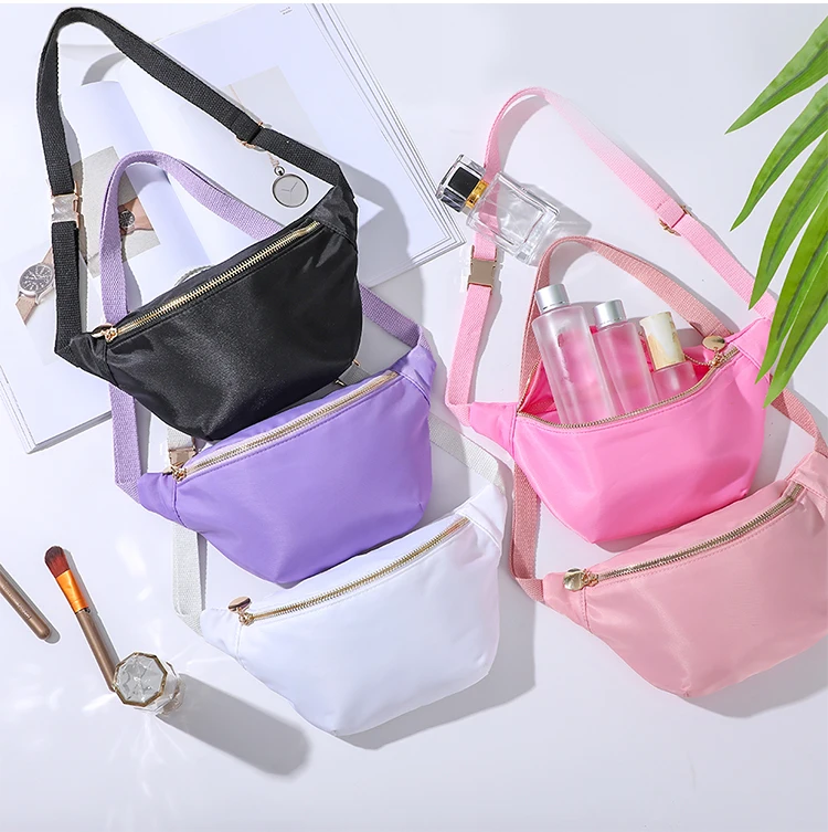 Women Fanny Pack Nylon Belt Bag Fashion Adult Waist Pack Zipper Bum Bag Adjustable Lightweight Multifunction Water-Resistant